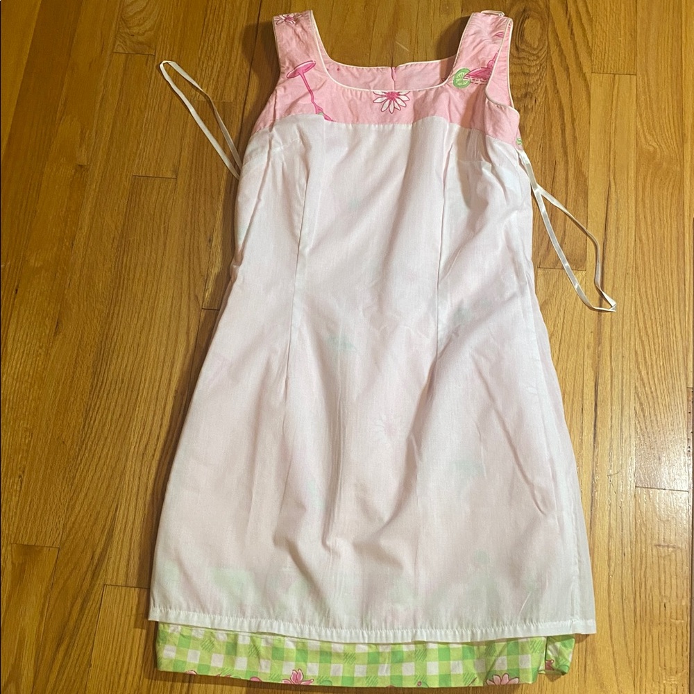 Lilly Pulitzer Pink Sleeveless Dress with Floral and Cocktail Print - Picture 9 of 12
